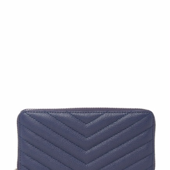 Rebecca Minkoff Edie Quilted Leather Wallet Blue - Picture 5 of 8